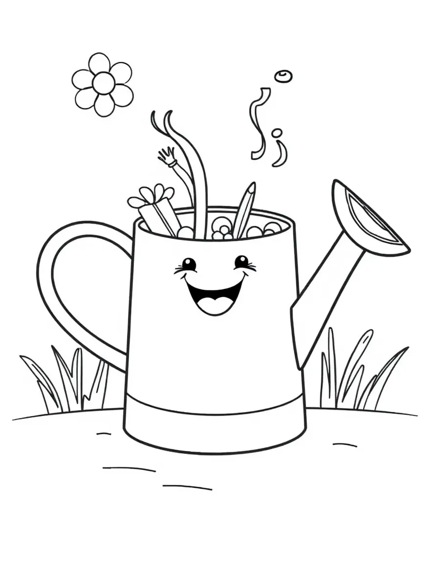 A happy watering can filling.