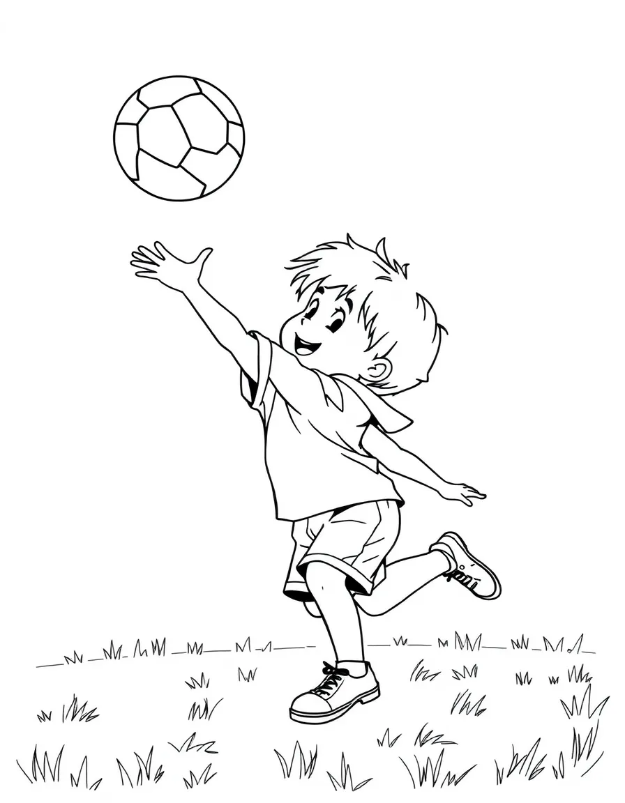 A child catching a ball.