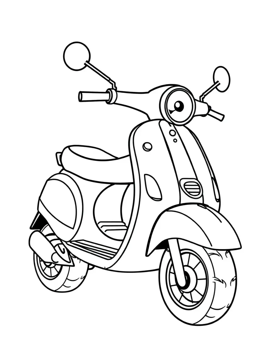 A happy scooter with big wheels.