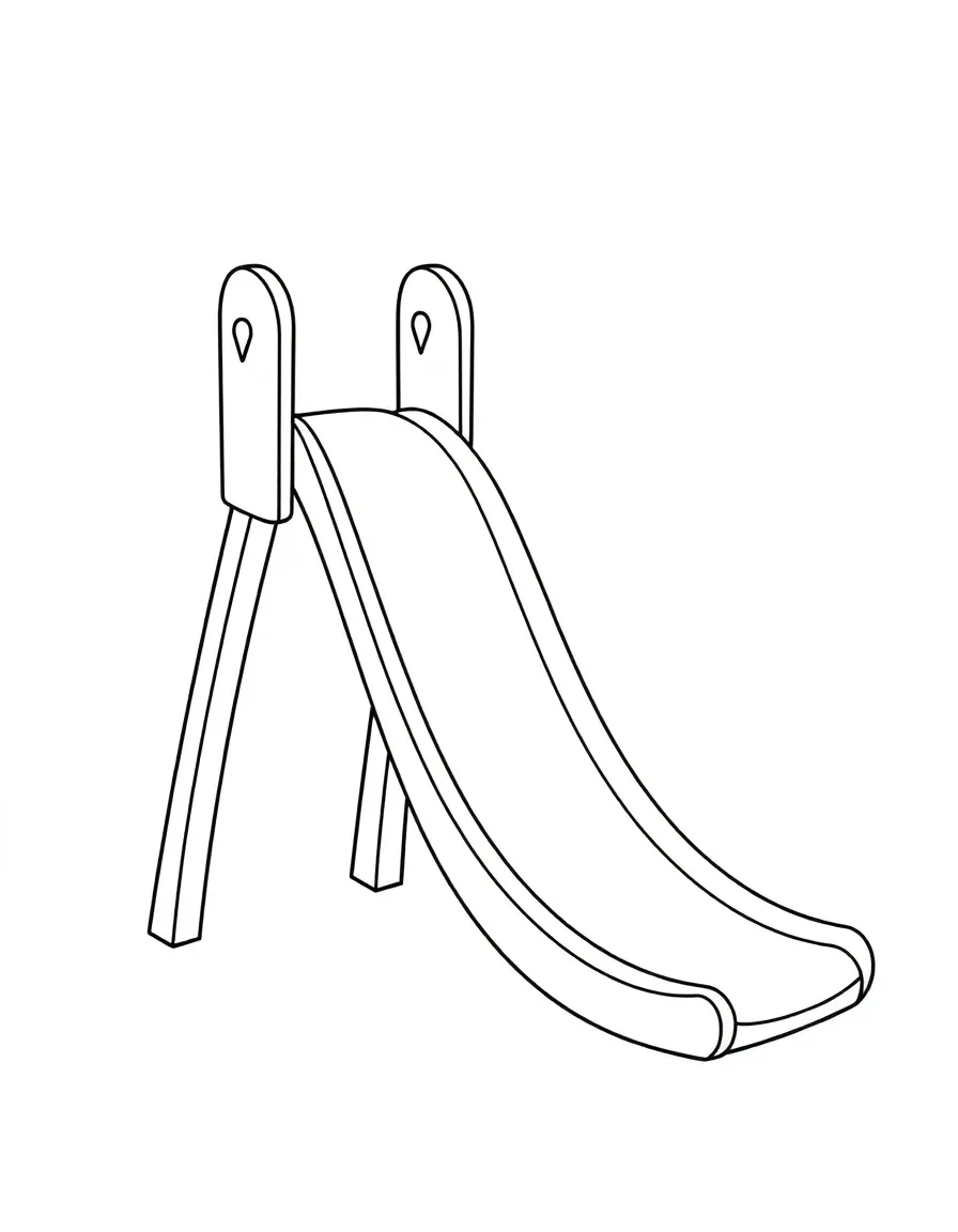 A happy slide with a gentle curve.