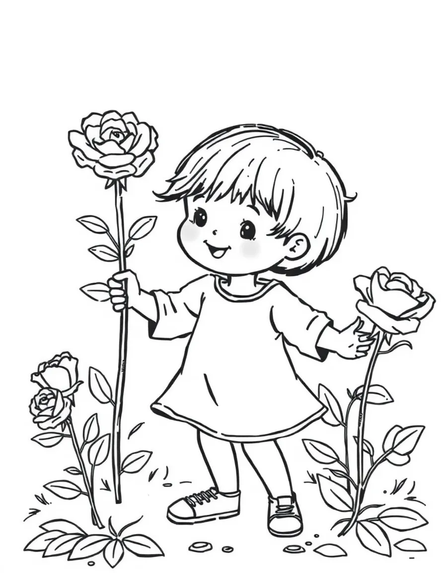 A child playing ring around the rosie.