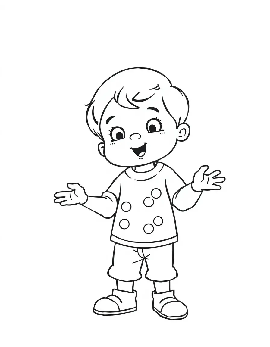 A child playing Simon Says.
