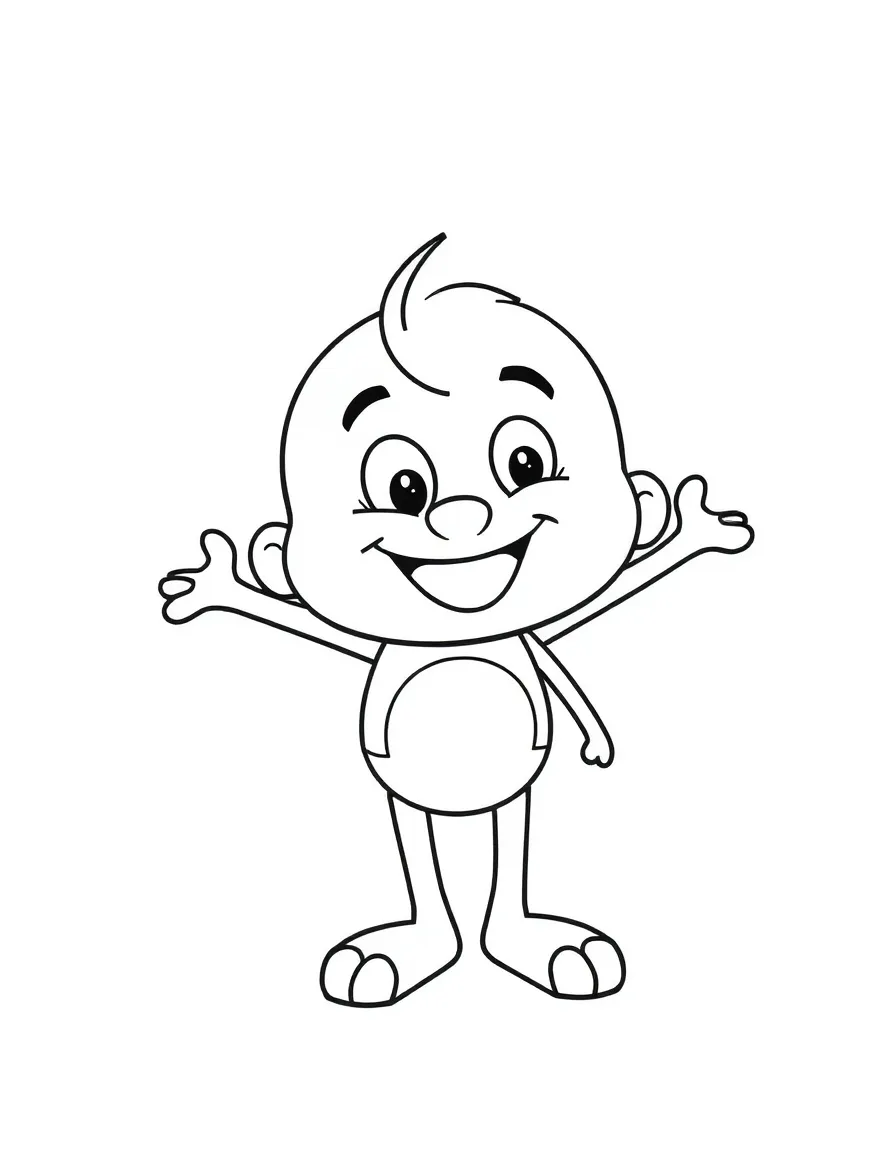A happy coloring book with a fun character.