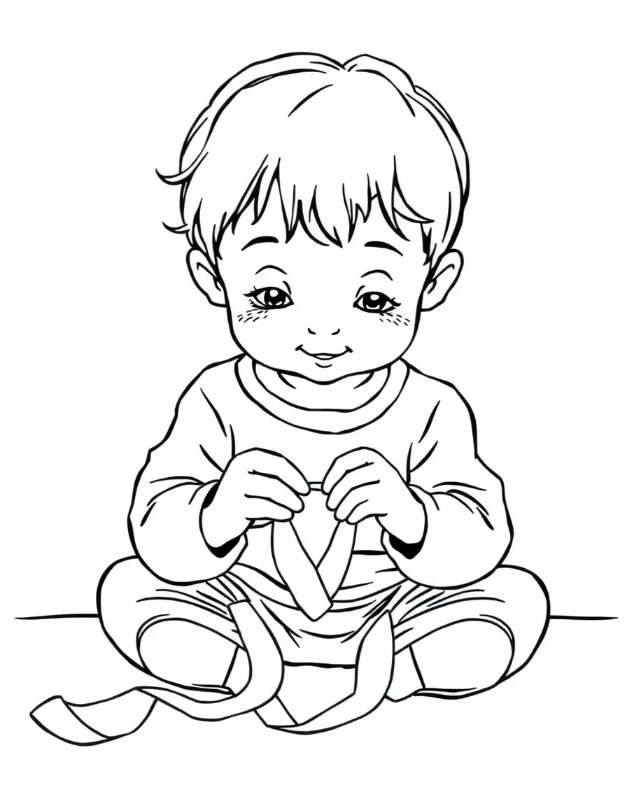 A child making a paper chain.