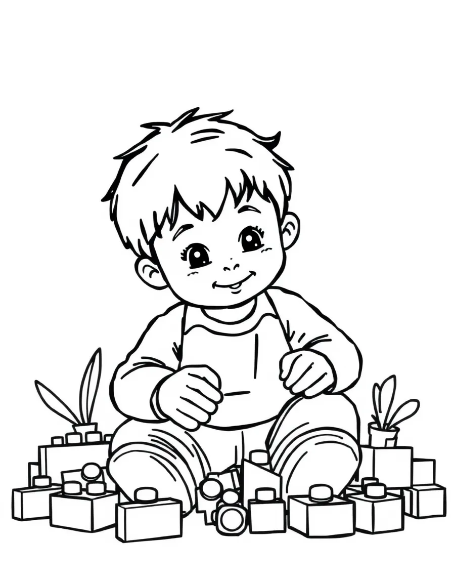 A child building with LEGOs.