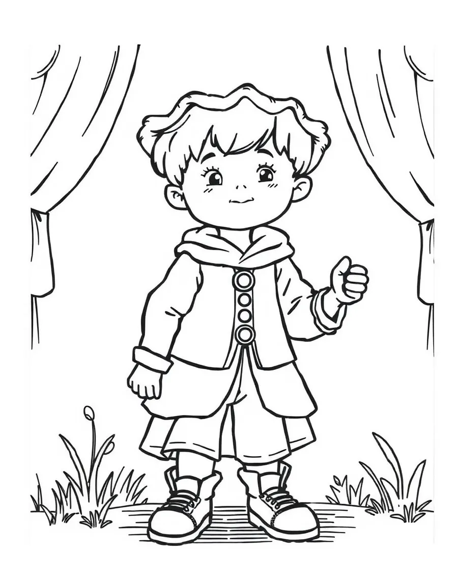 A child playing dress-up.