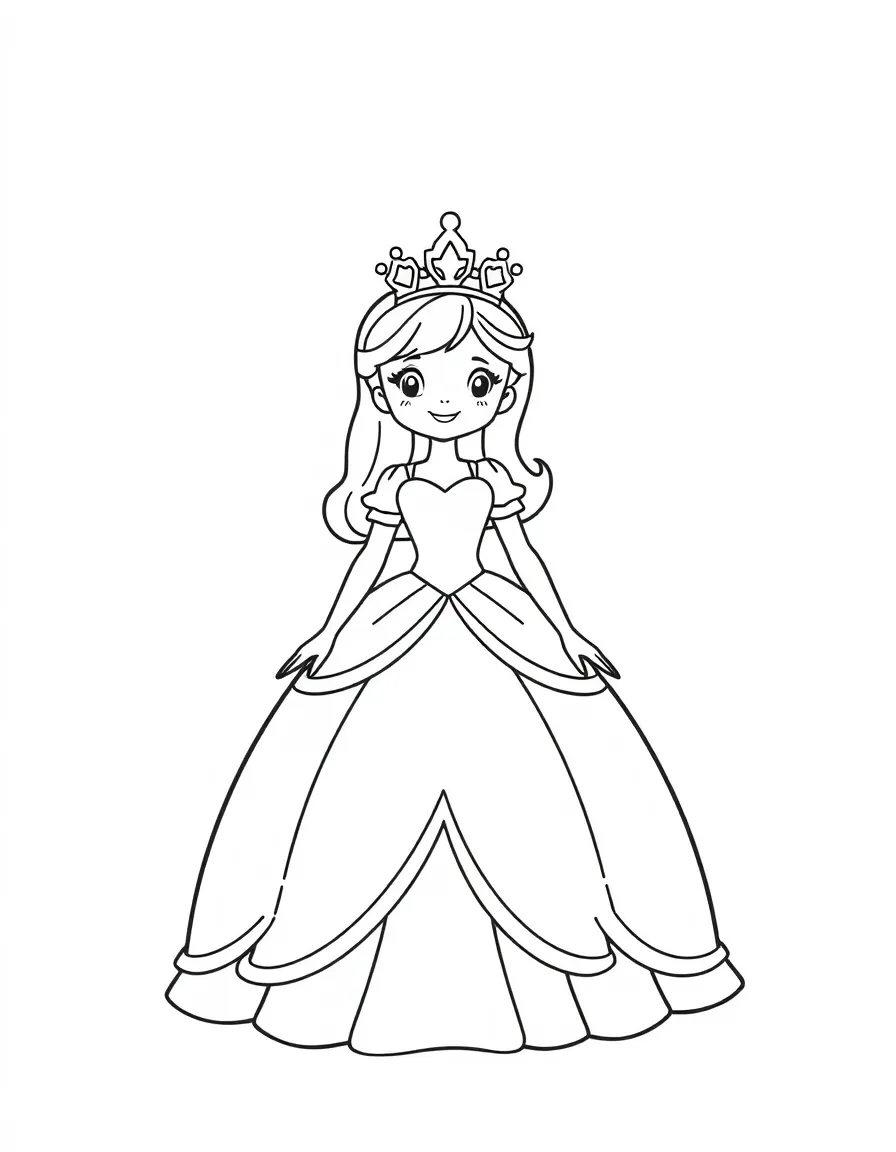 A happy princess gown and crown.