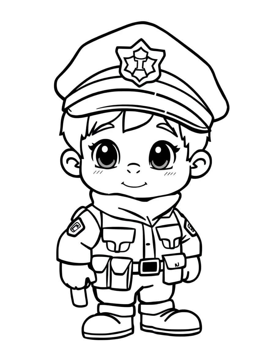 A child dressed as a police officer.