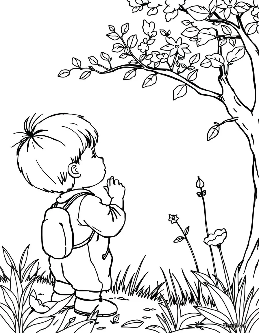 A child observing nature.