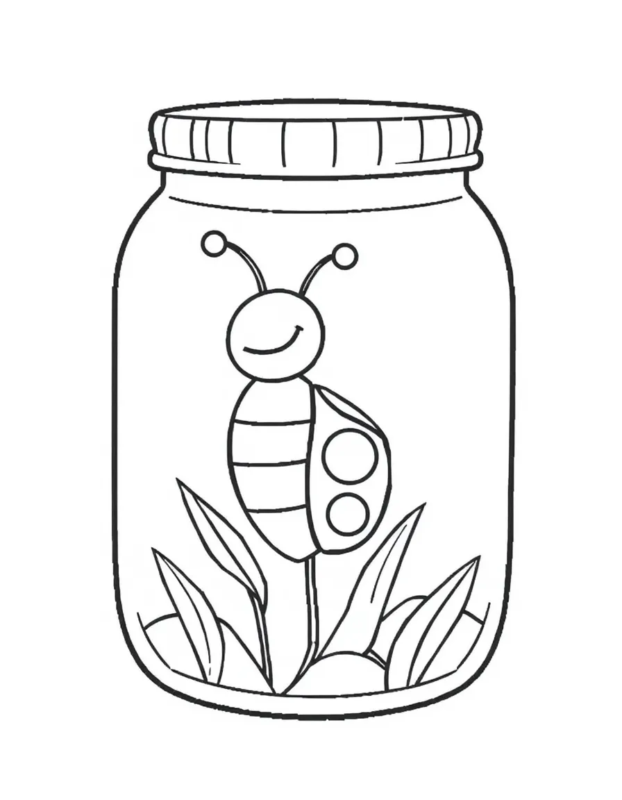 A happy bug in a jar.