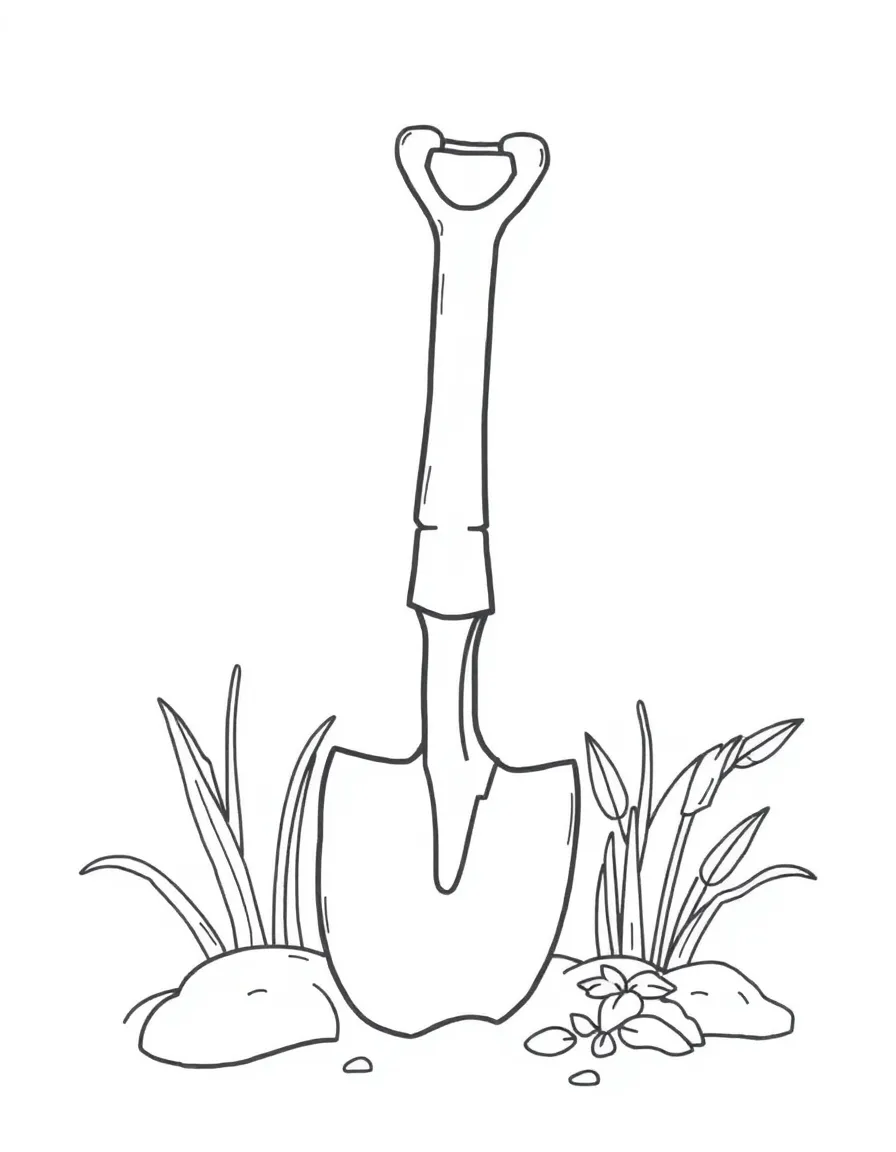 A happy small gardening shovel.