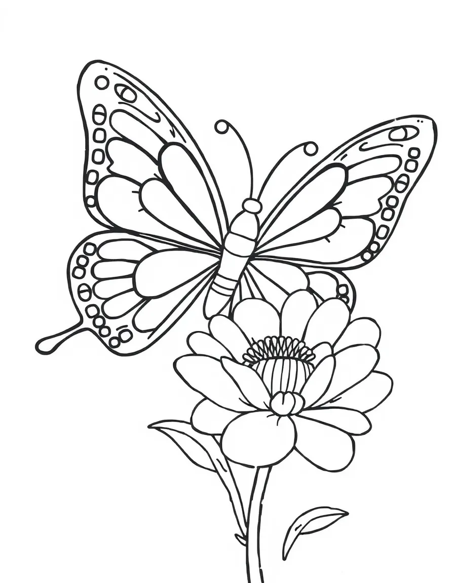 A happy colorful butterfly on a flower.