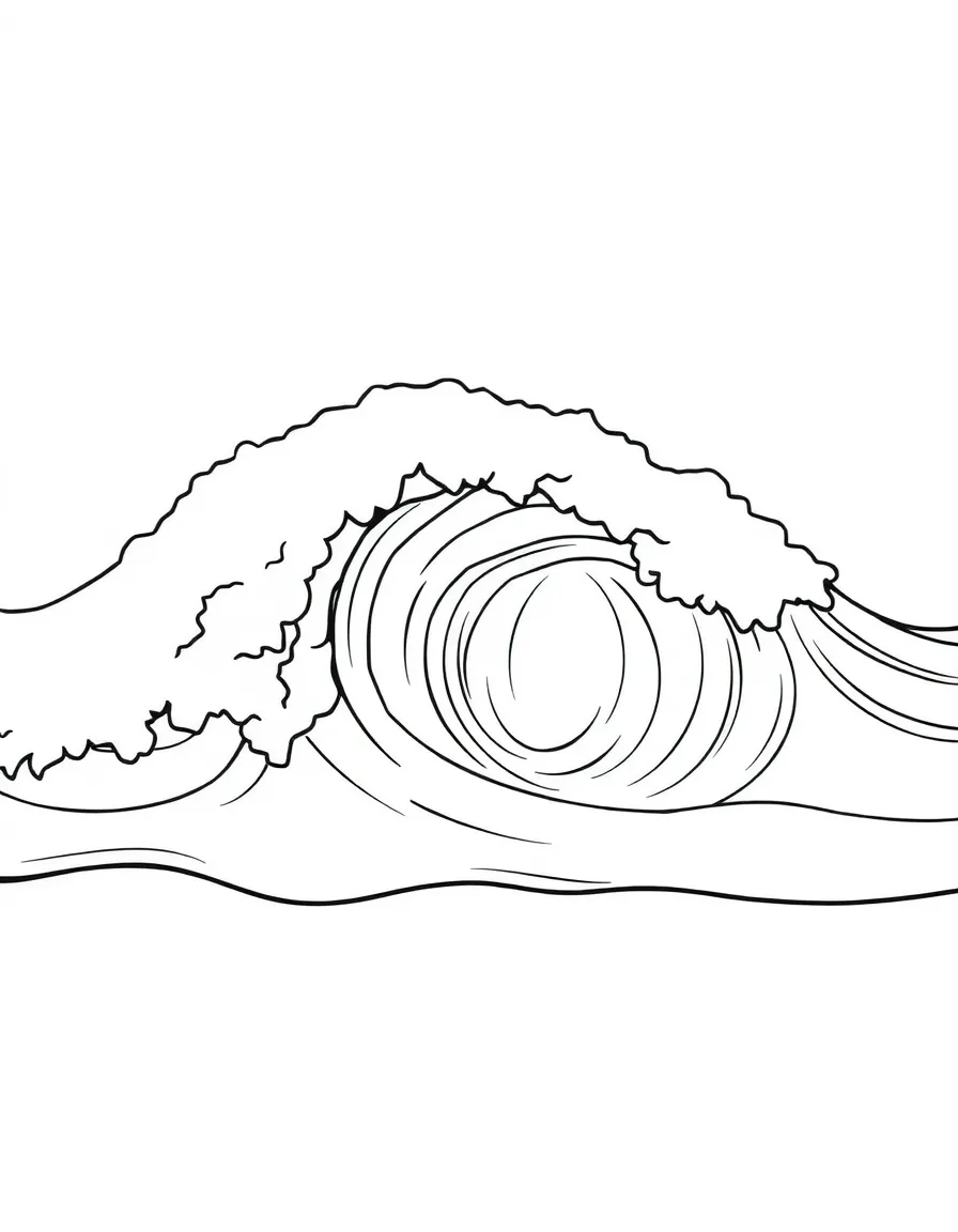 A happy wave crashing on the shore.