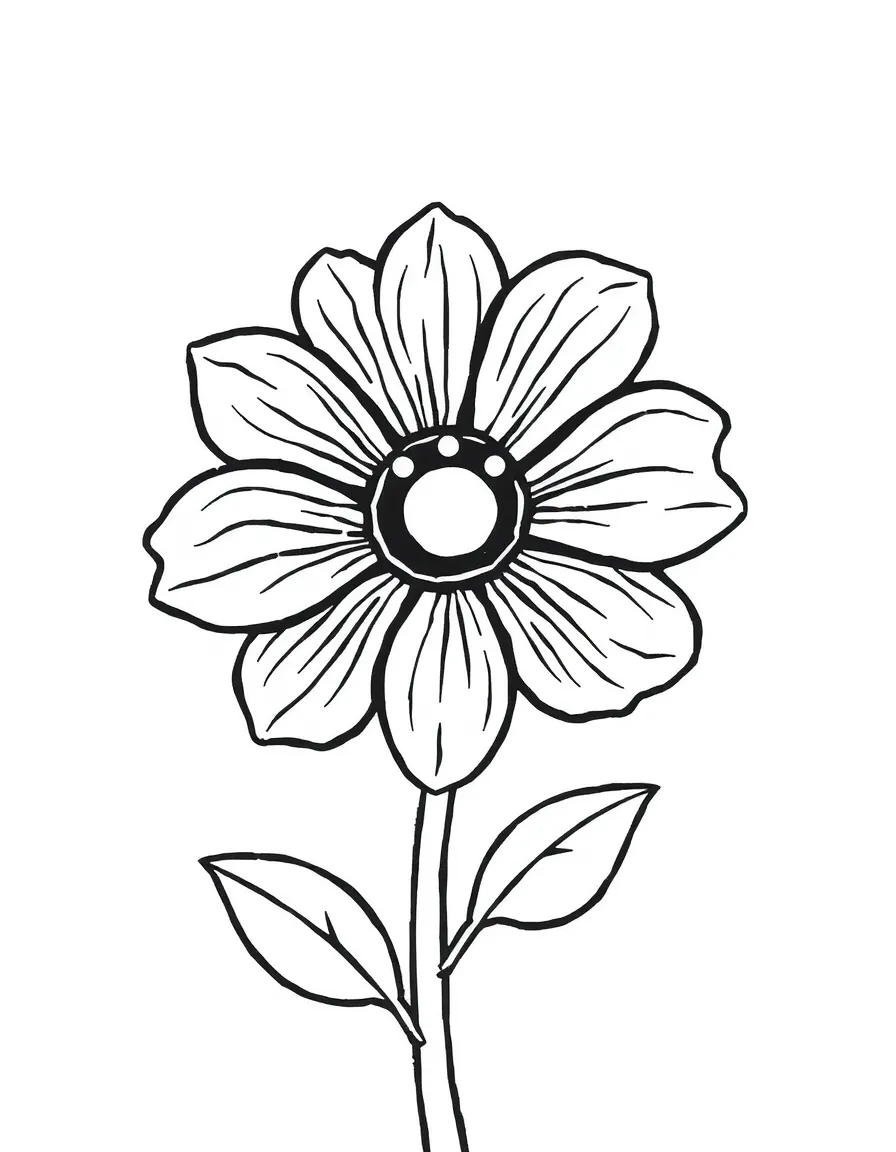 A happy chalk drawing of a flower.