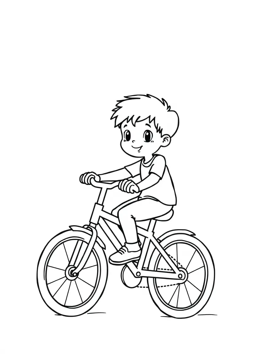 A child riding a bike.