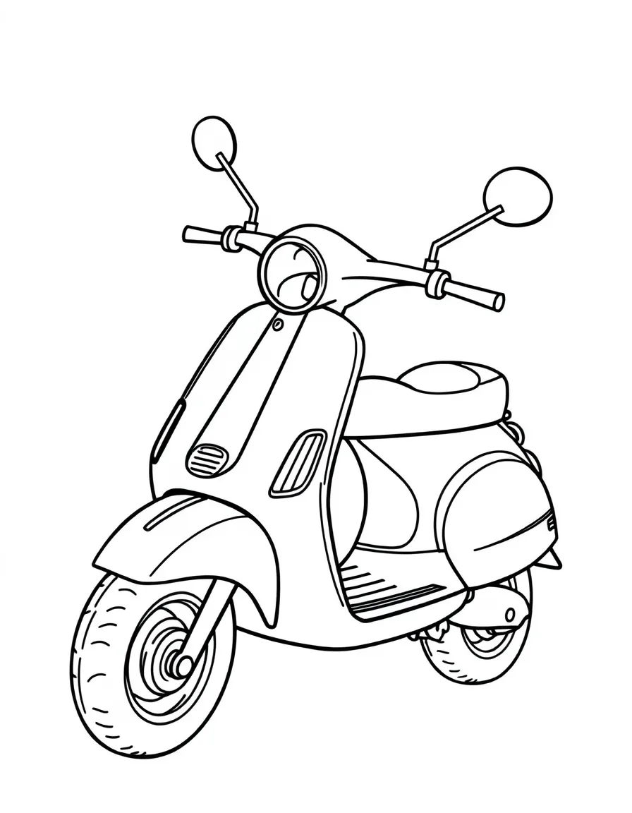 A happy scooter with handlebars.