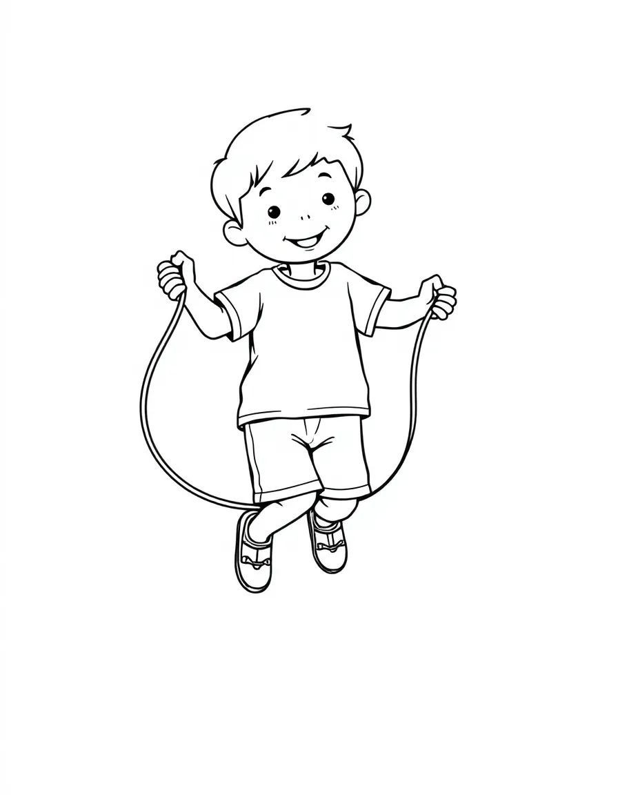 A child jumping rope.