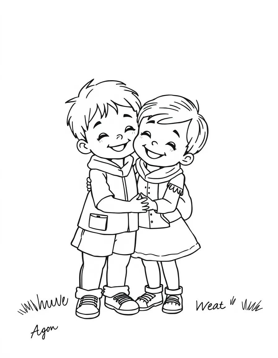 A child sharing with a friend.