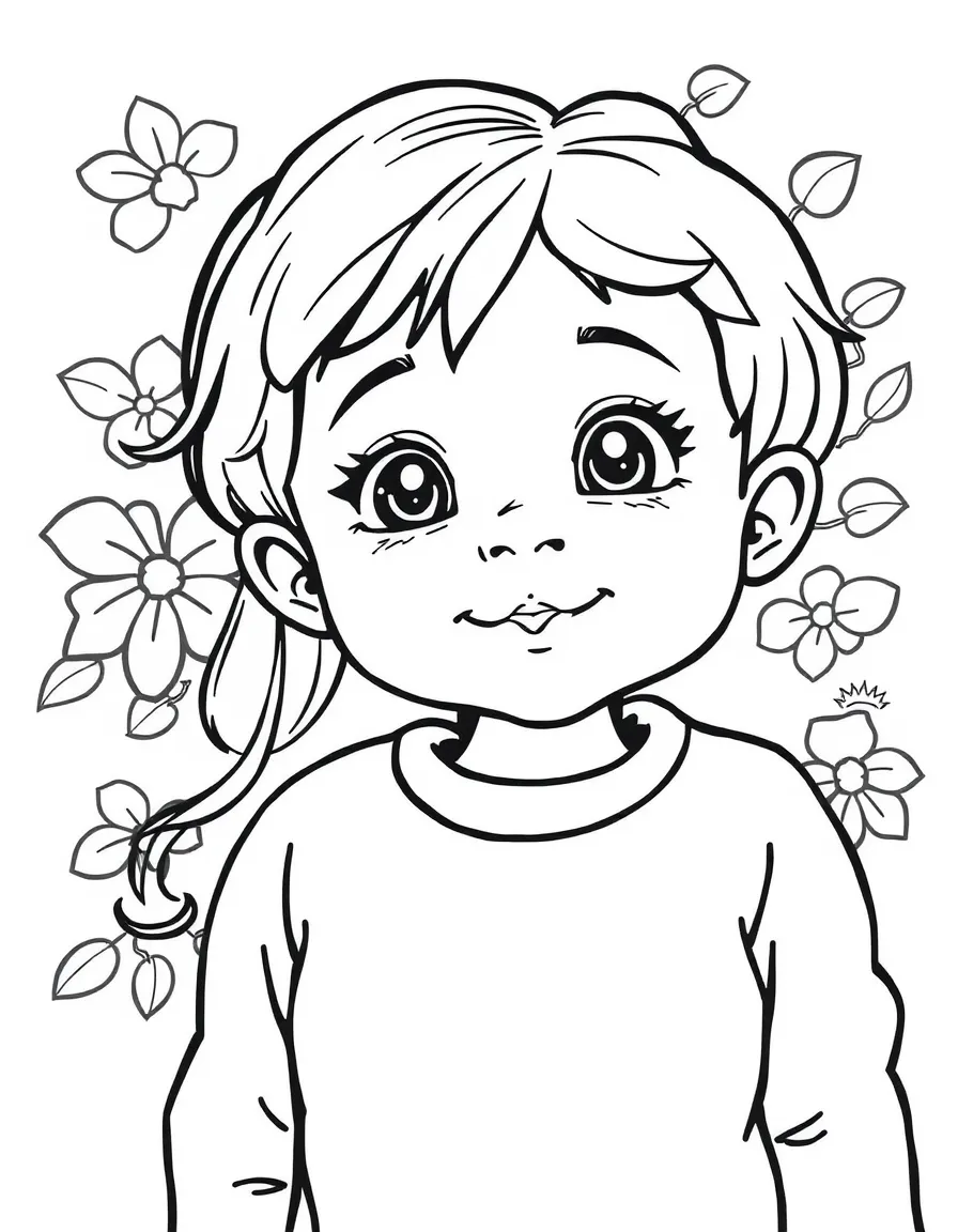 A child coloring inside the lines.
