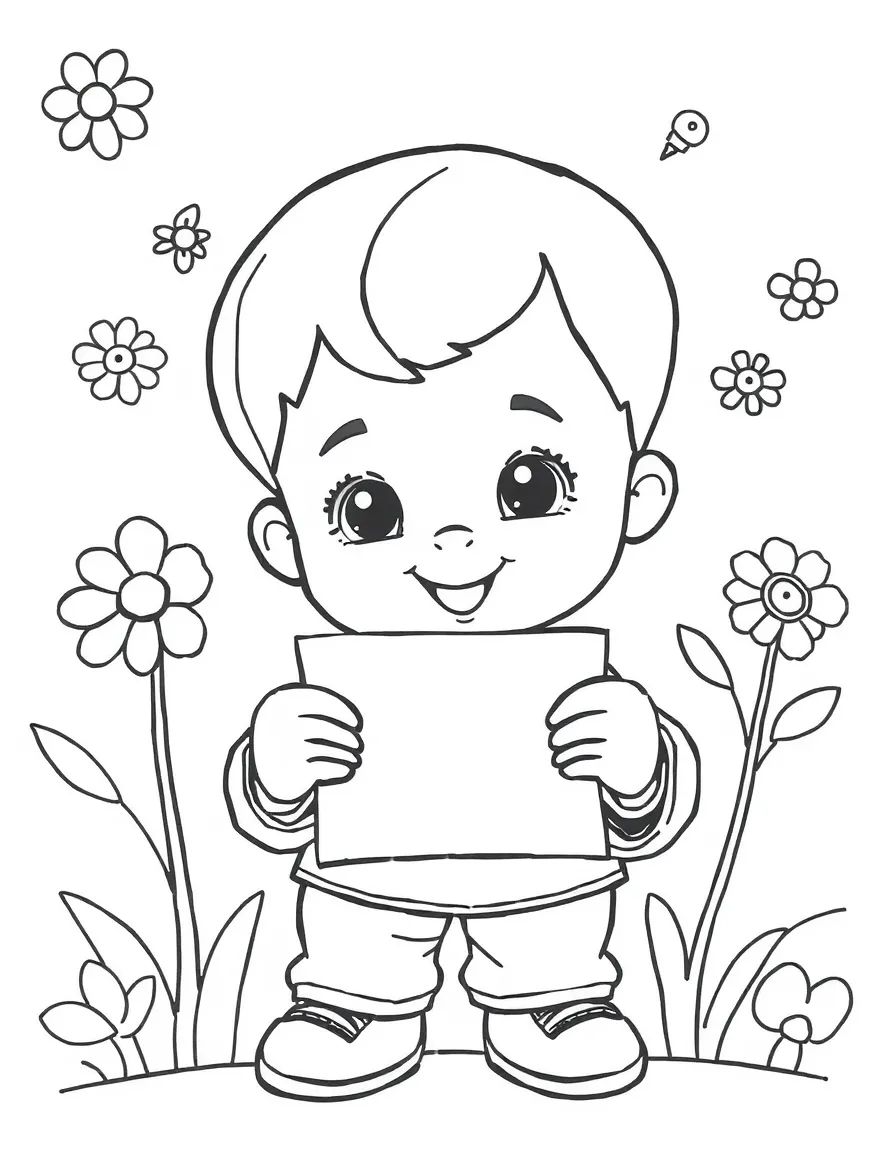 A child gluing paper.