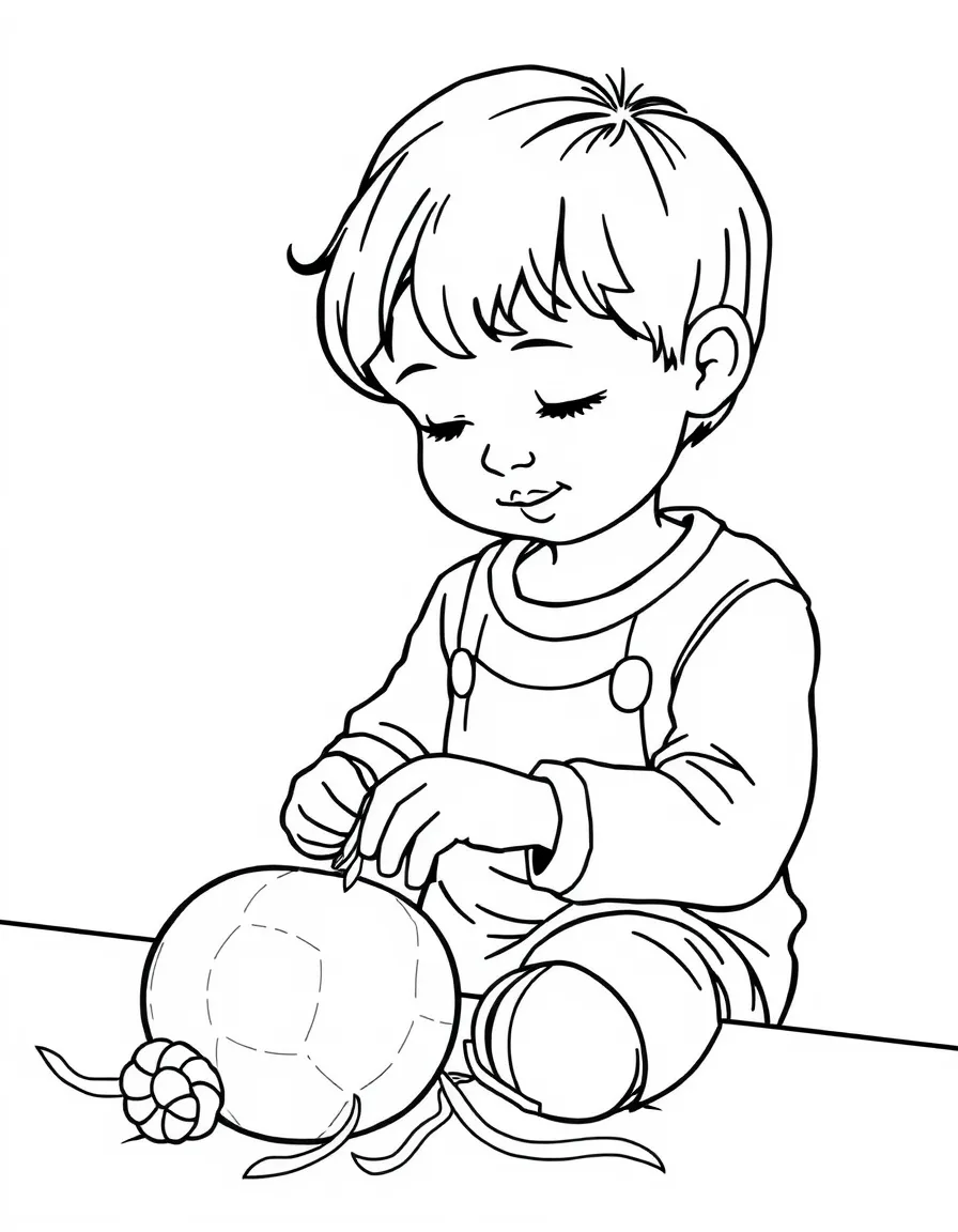 A child making a craft.