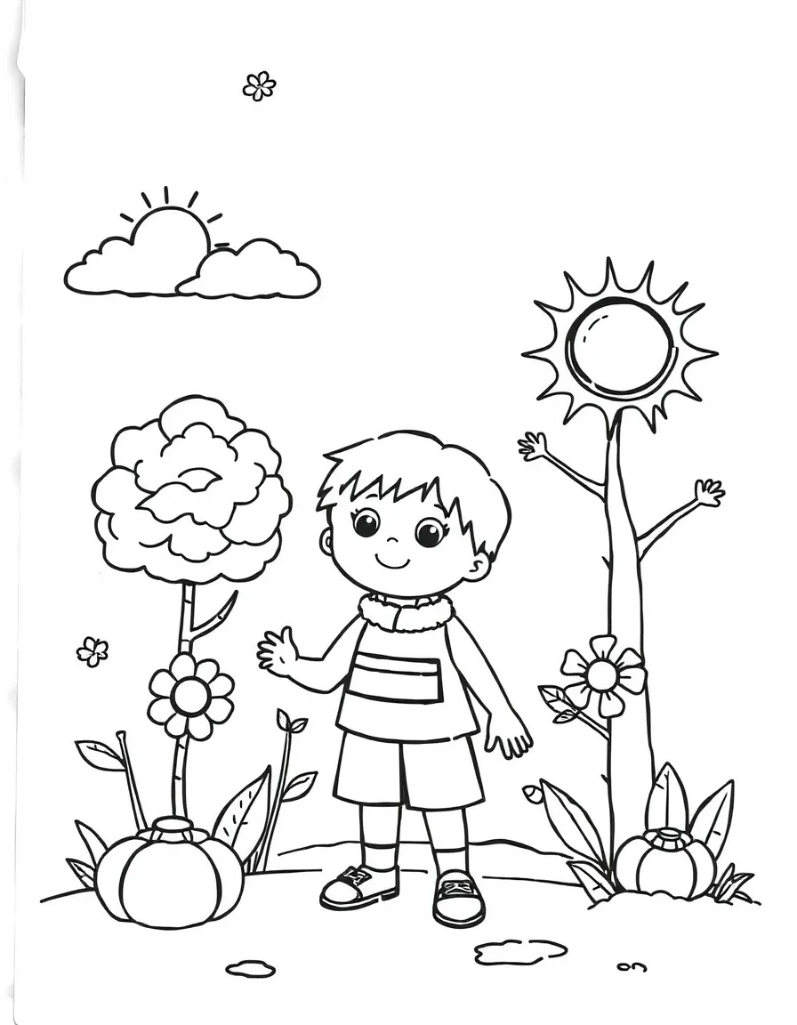 A child learning about seasons.