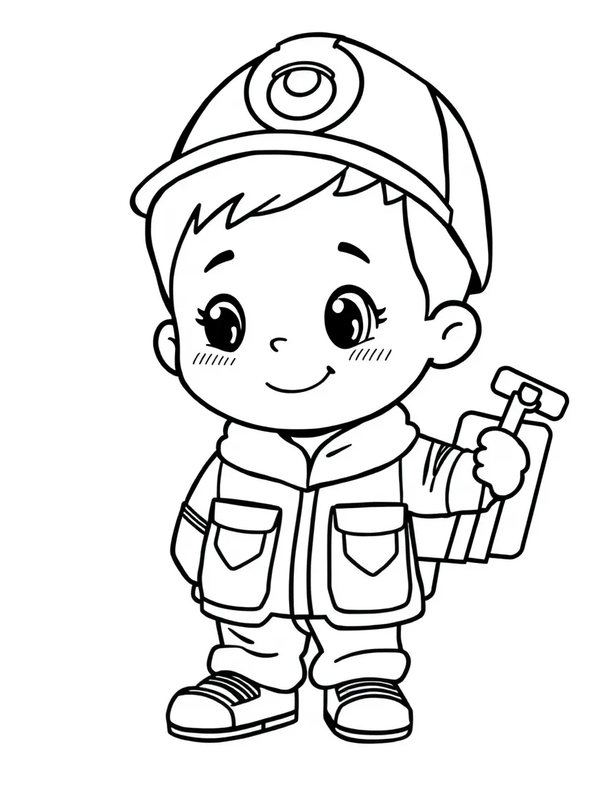 A child learning about community helpers.