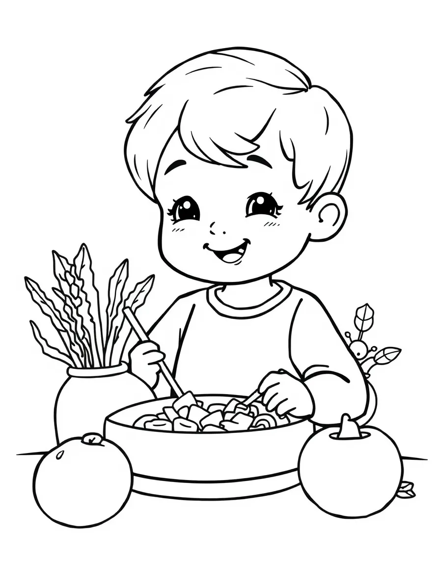 A child learning about healthy eating.