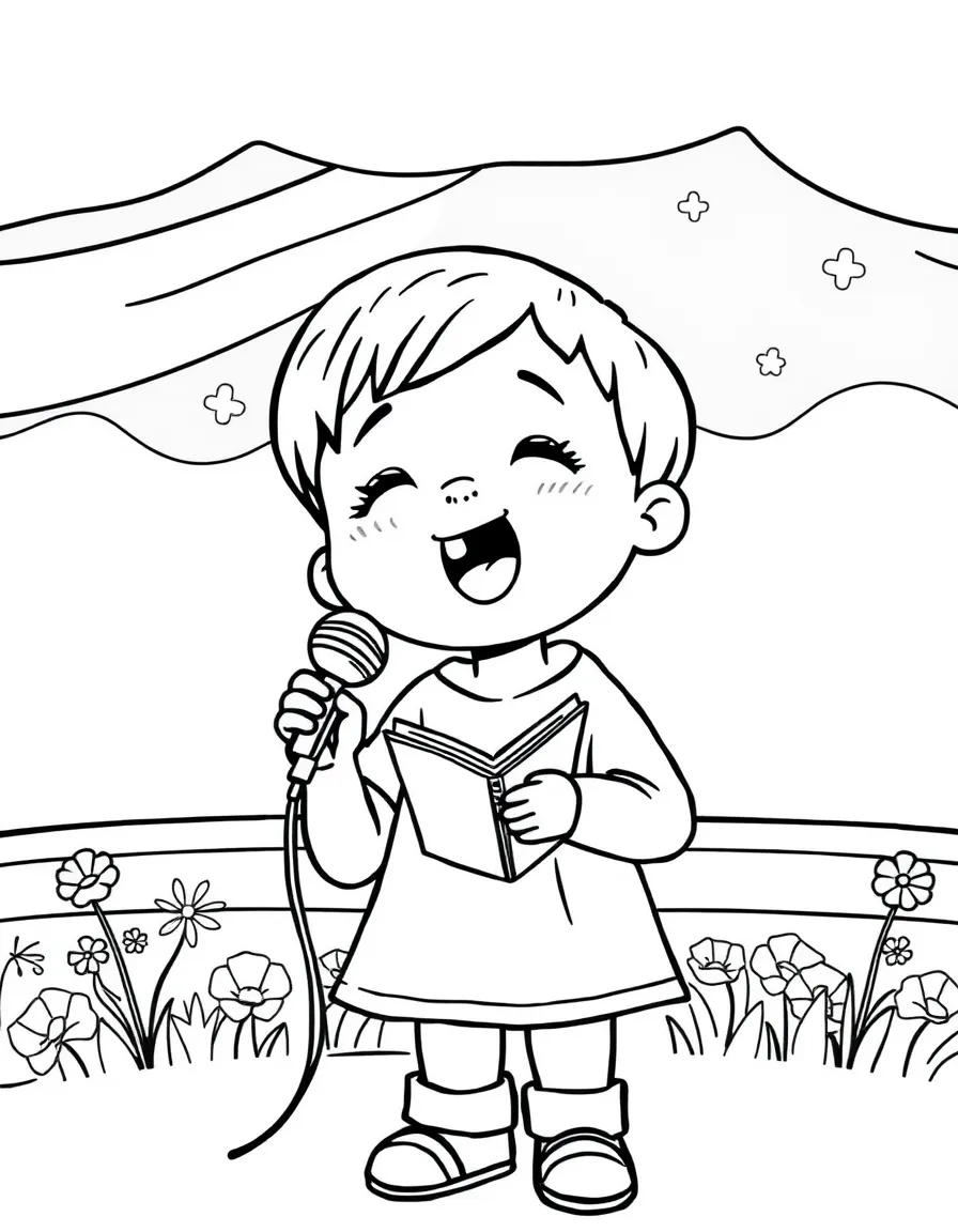 A child singing.