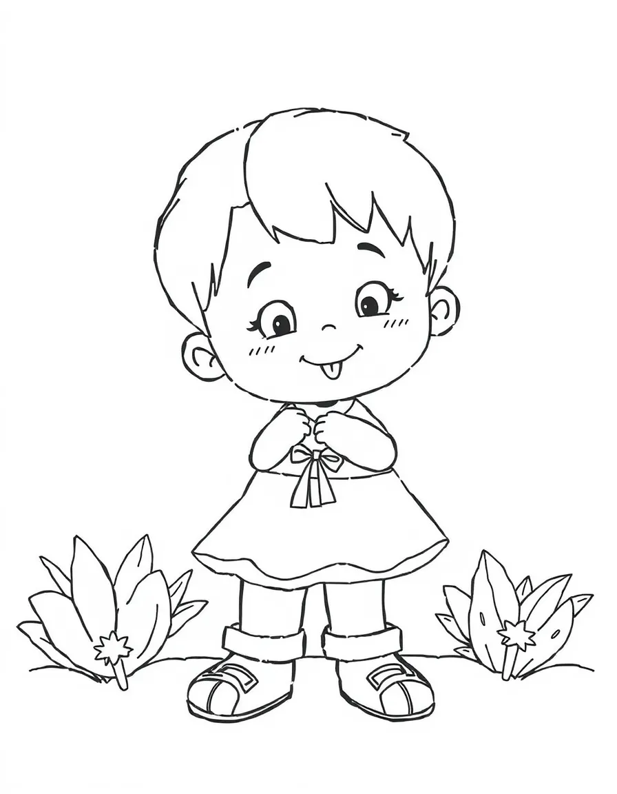 A child coloring.