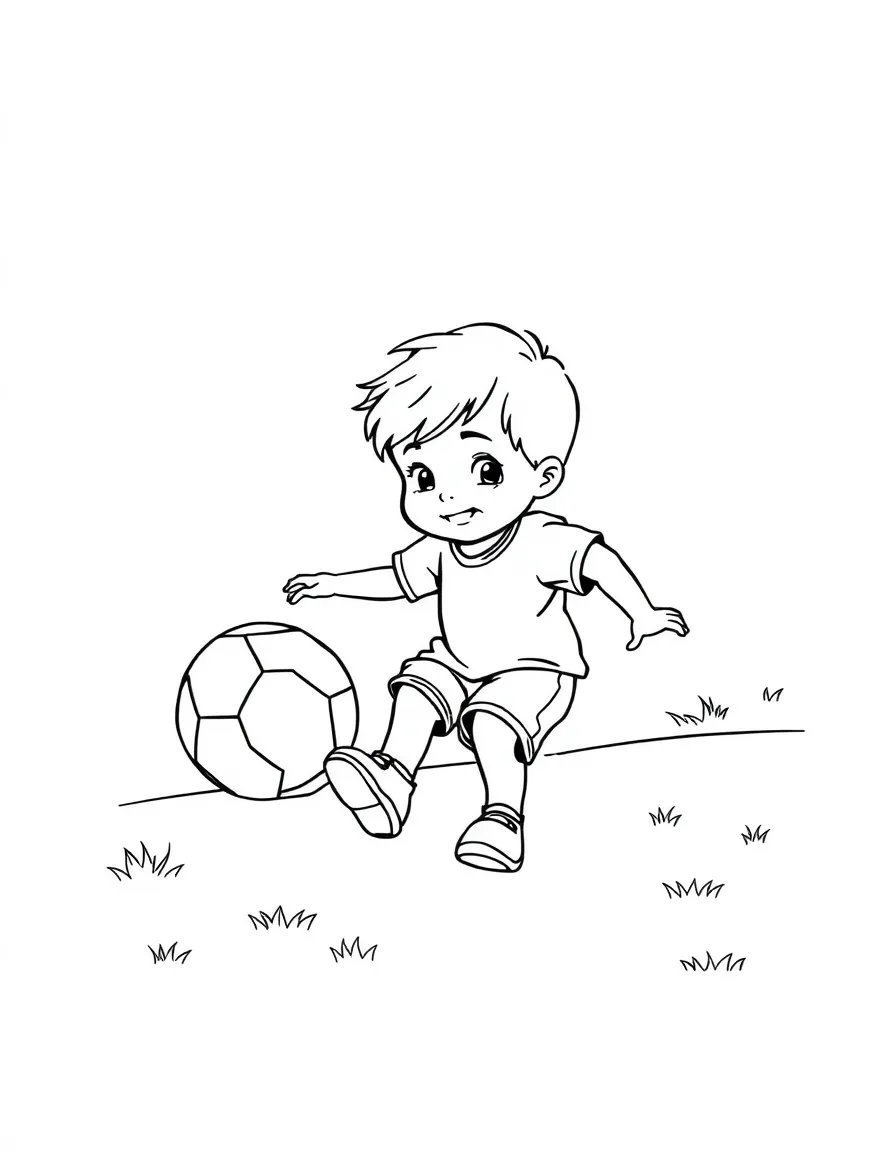 A child playing with a ball.