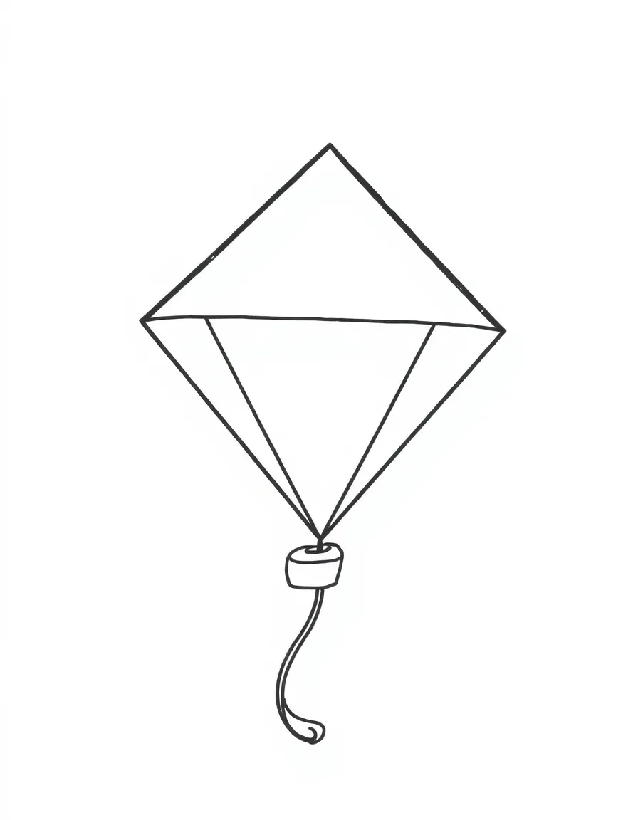 A happy diamond-shaped kite.