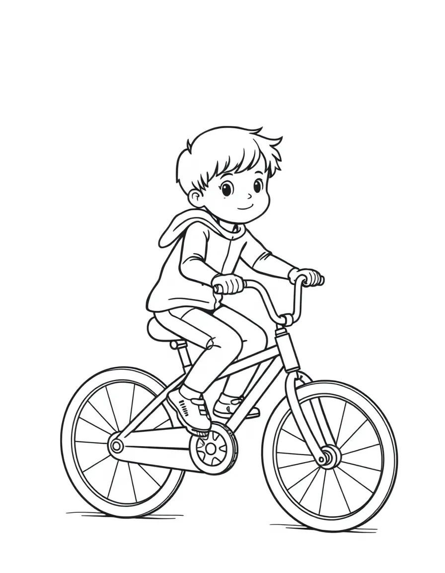 A child riding a bike.