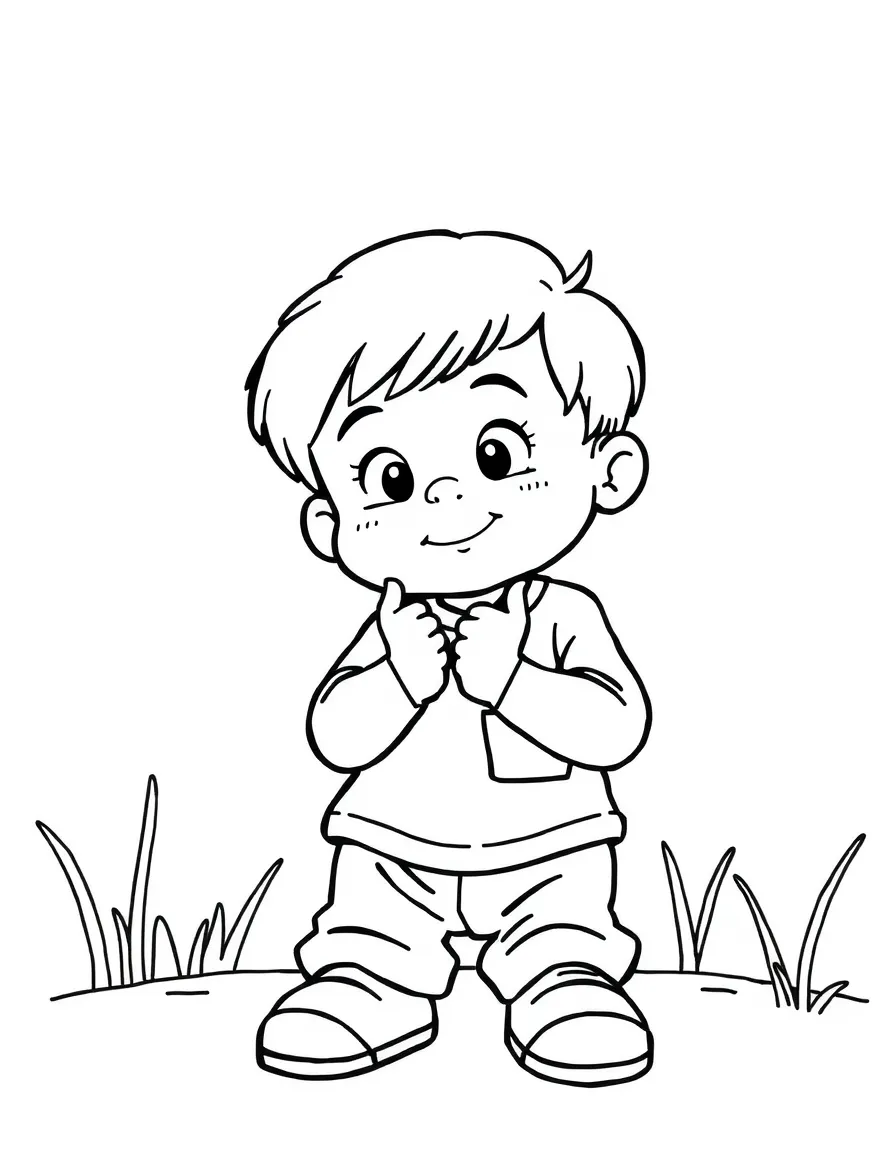 A child playing "Simon Says."