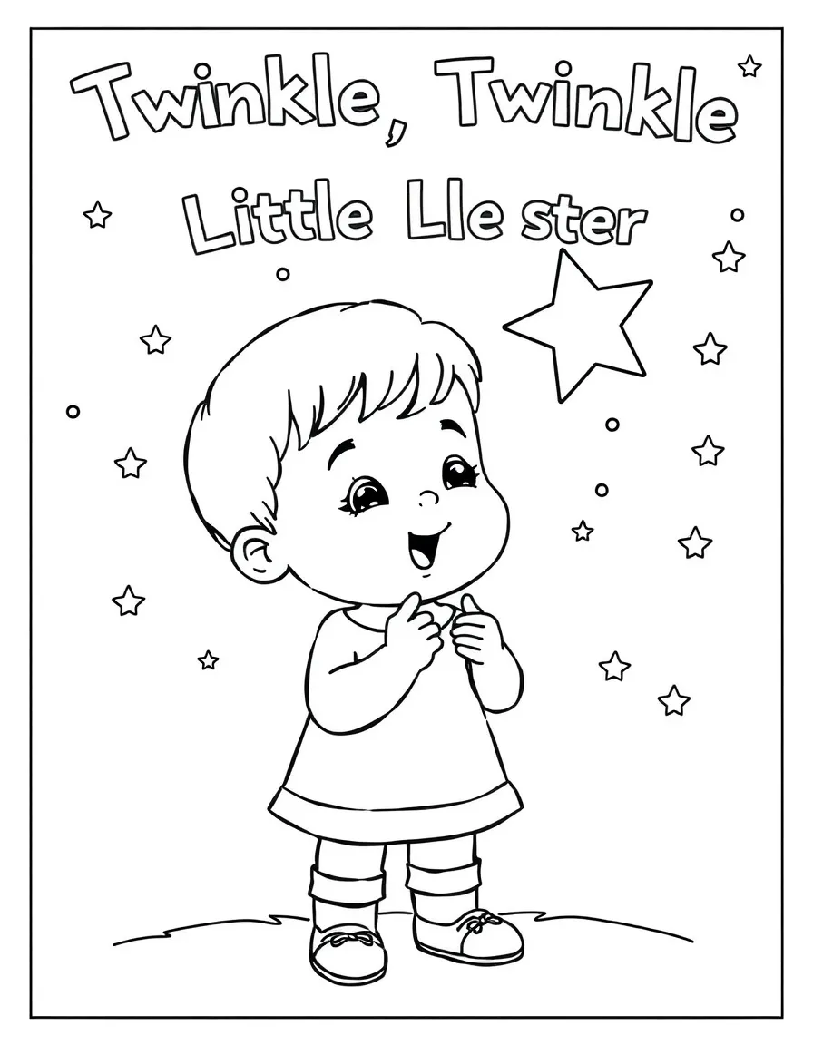 A child singing "Twinkle, Twinkle Little Star."