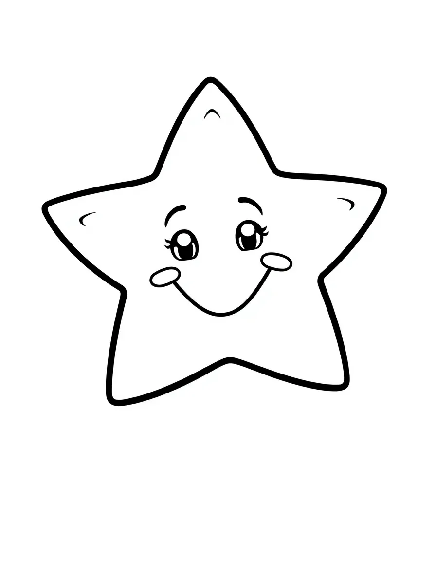 A happy star with a friendly face.