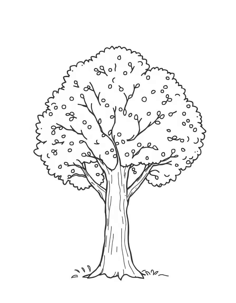 A child drawing a tree.