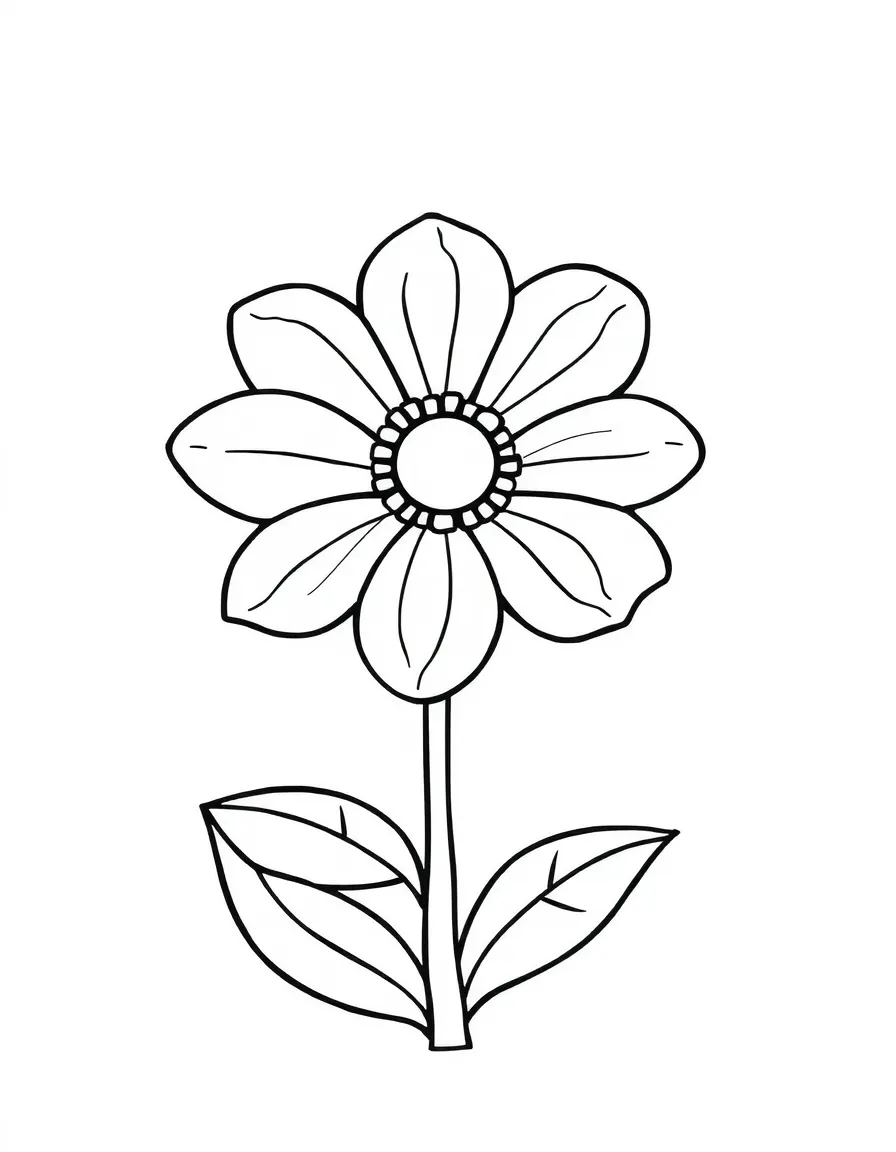 A child drawing a flower.