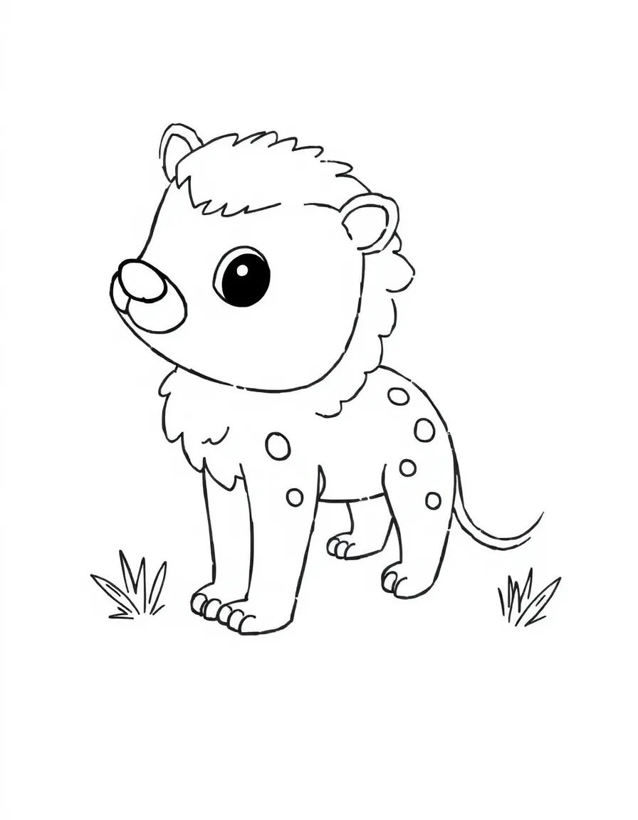 A child drawing an animal.