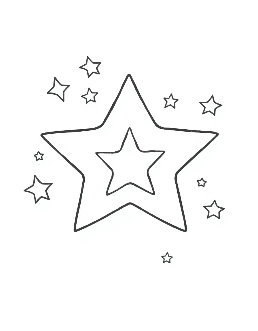 A child drawing stars.
