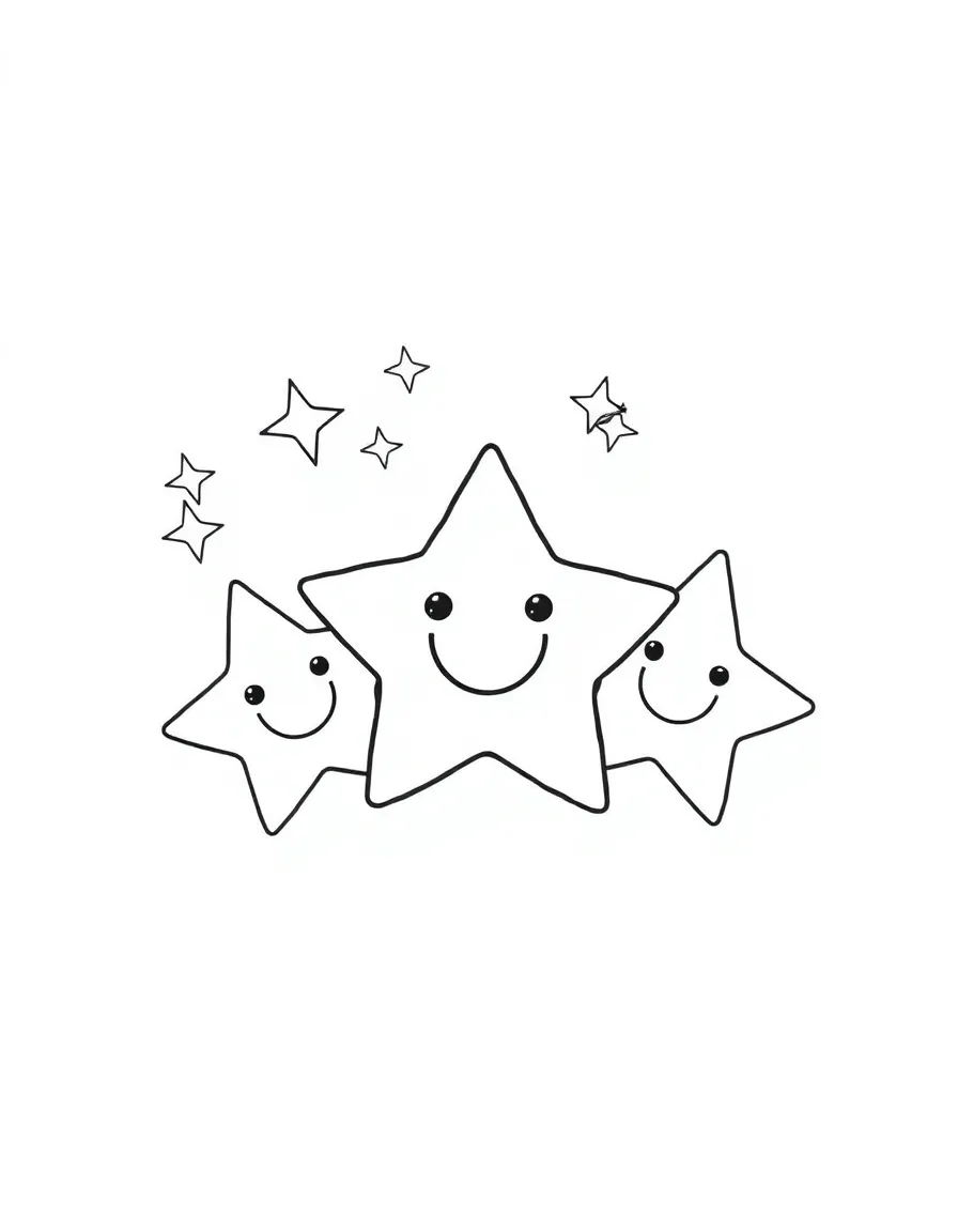 A happy group of twinkling stars.