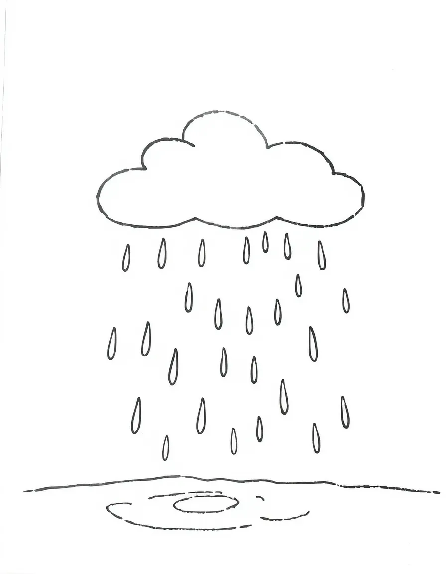 A child drawing rain.