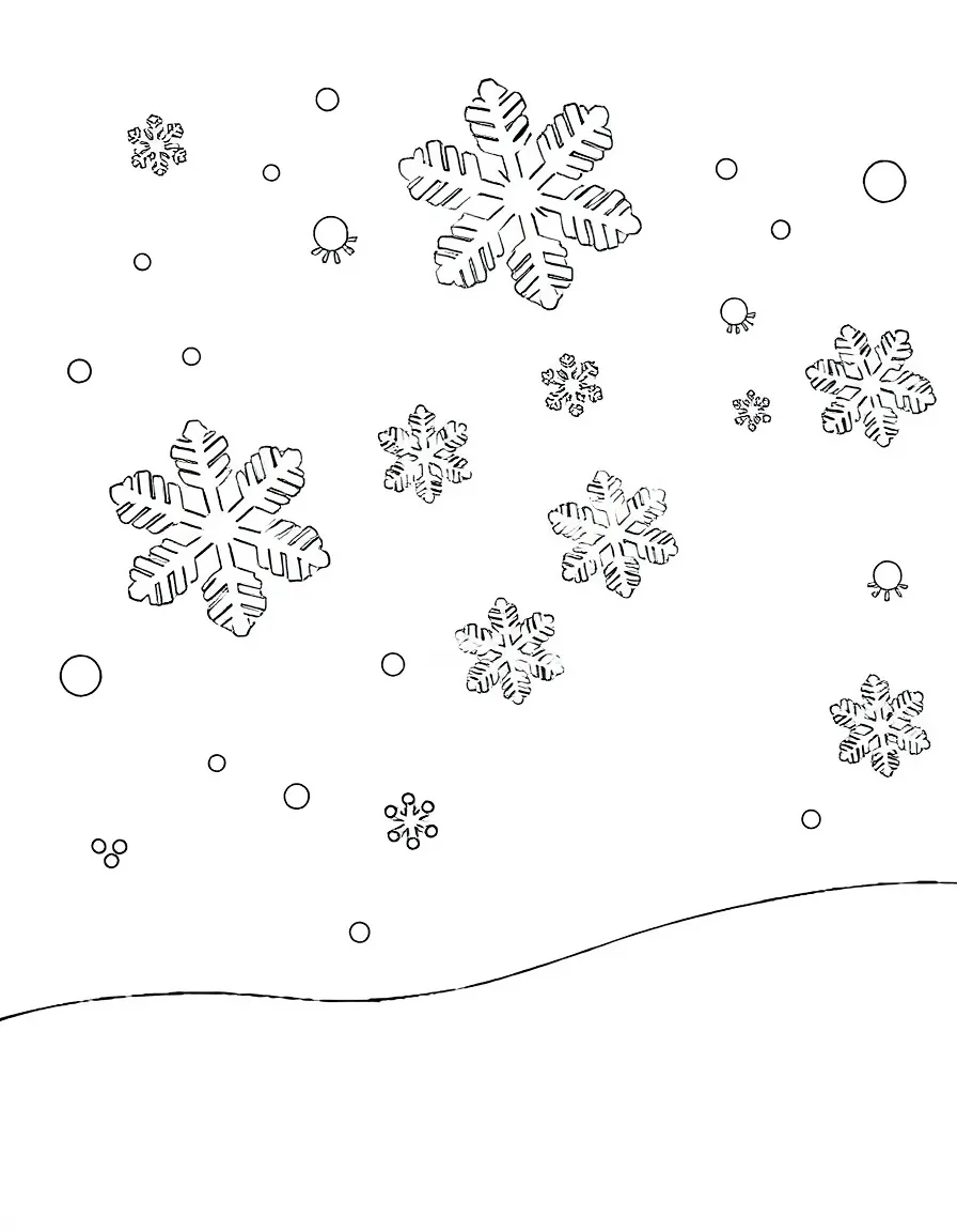 Happy snowflakes falling.