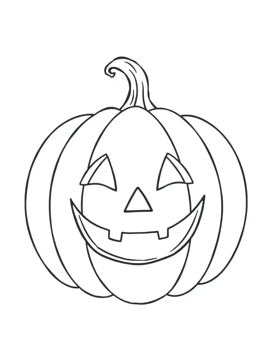 A happy pumpkin with a carved smile.