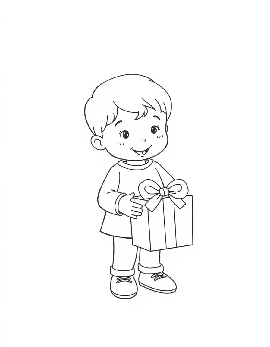 A child drawing a present.