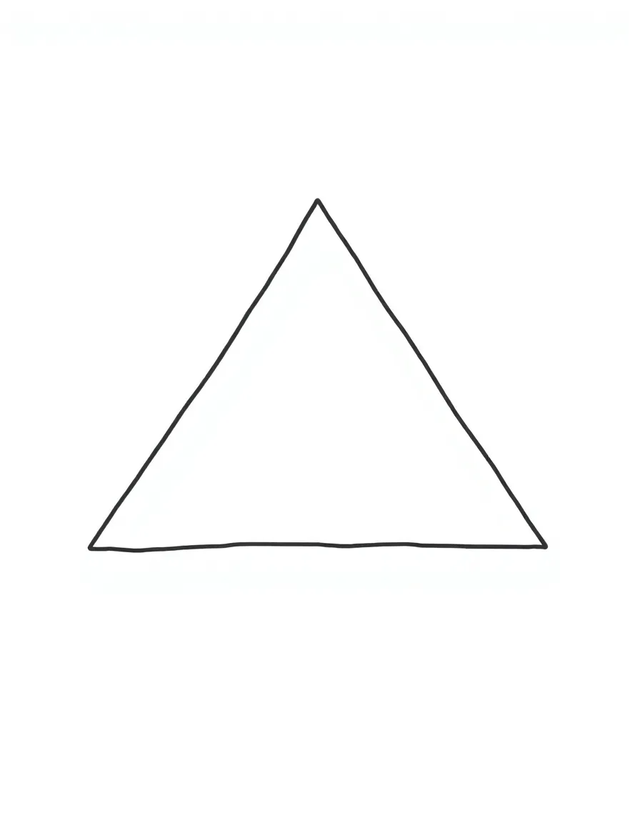 A child drawing a triangle.