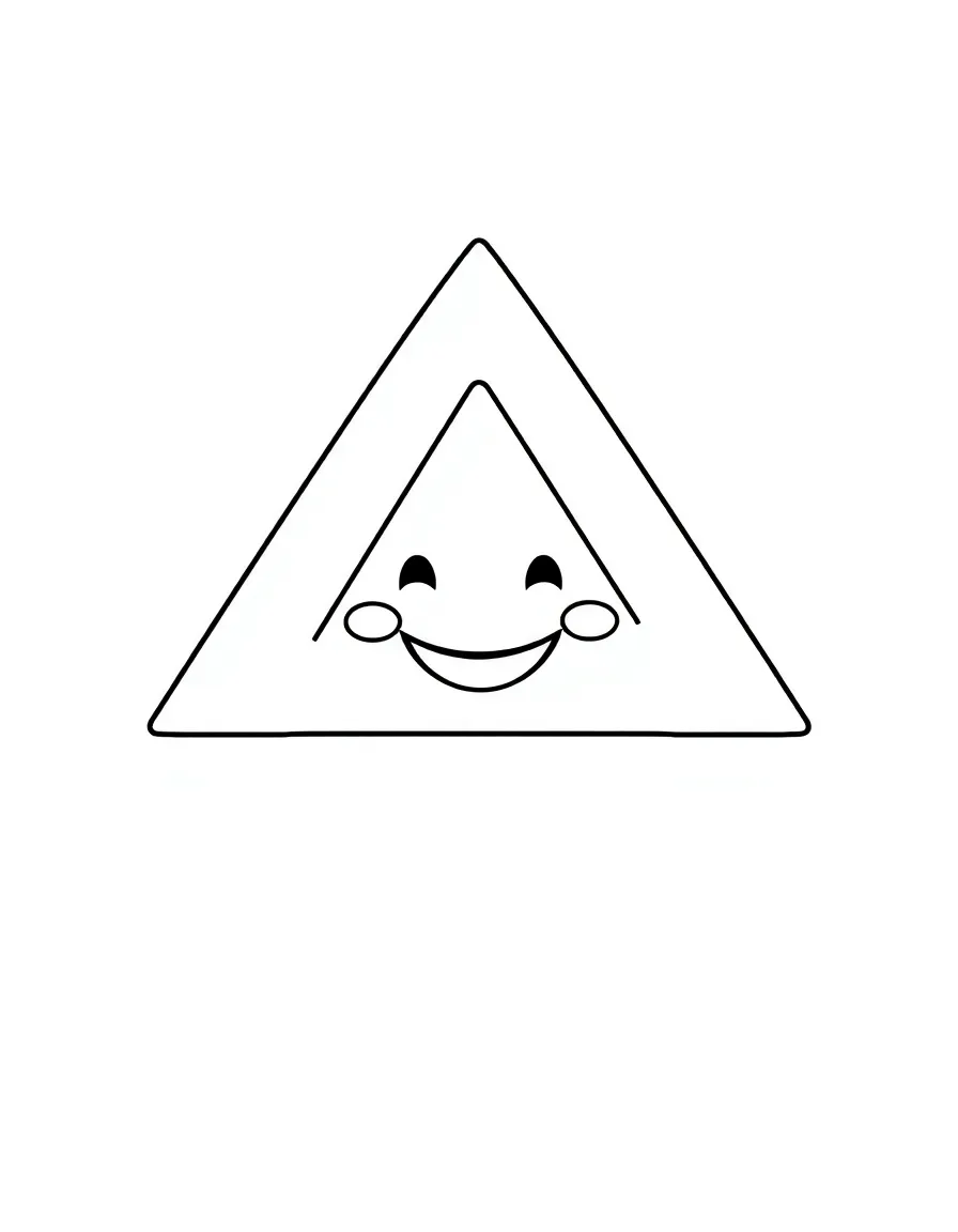 A happy triangle with three sides.