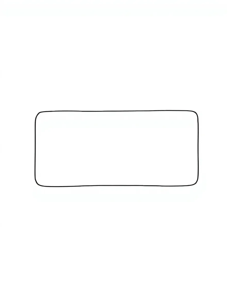 A happy rectangle, longer than it is wide.