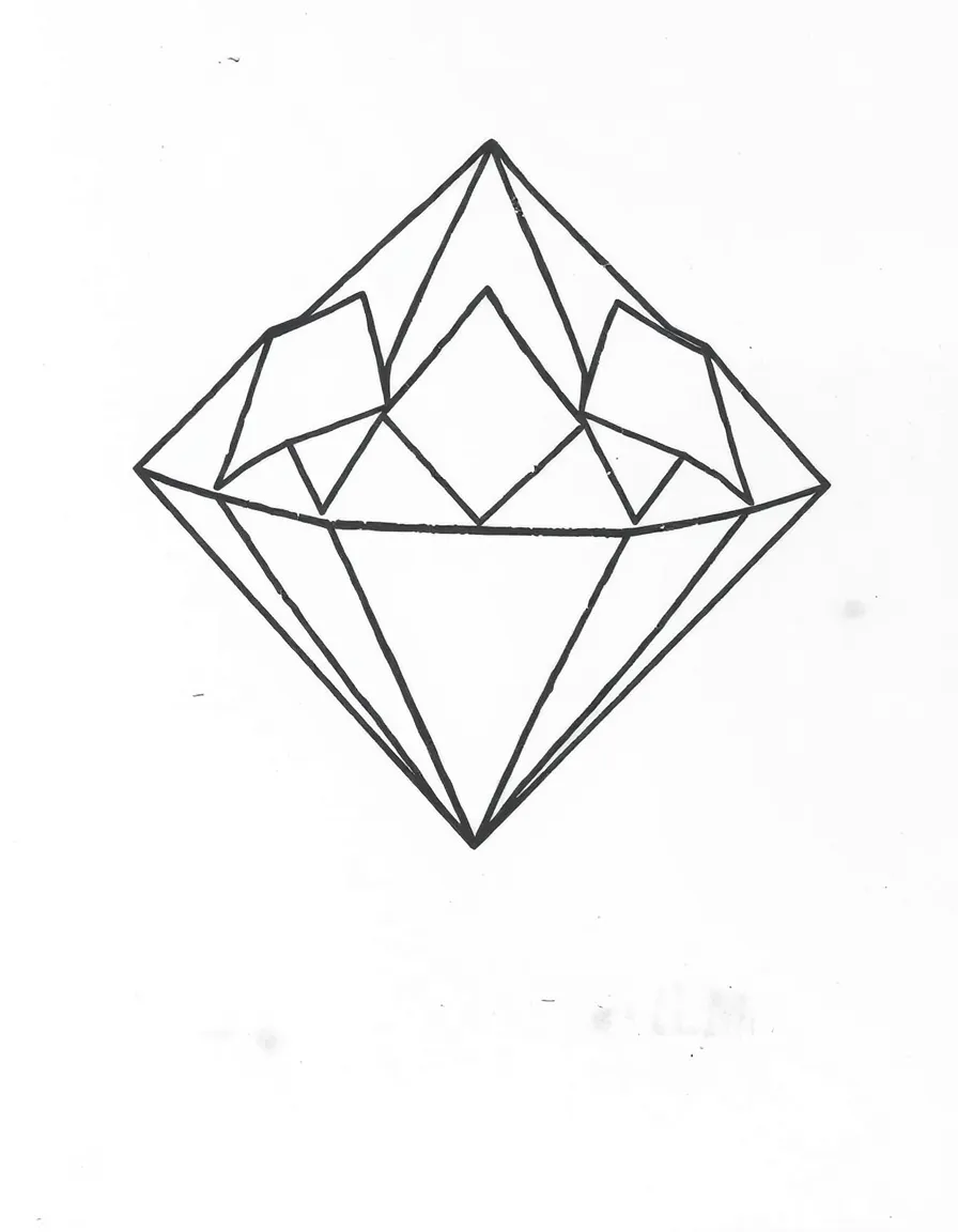 A child drawing a diamond.