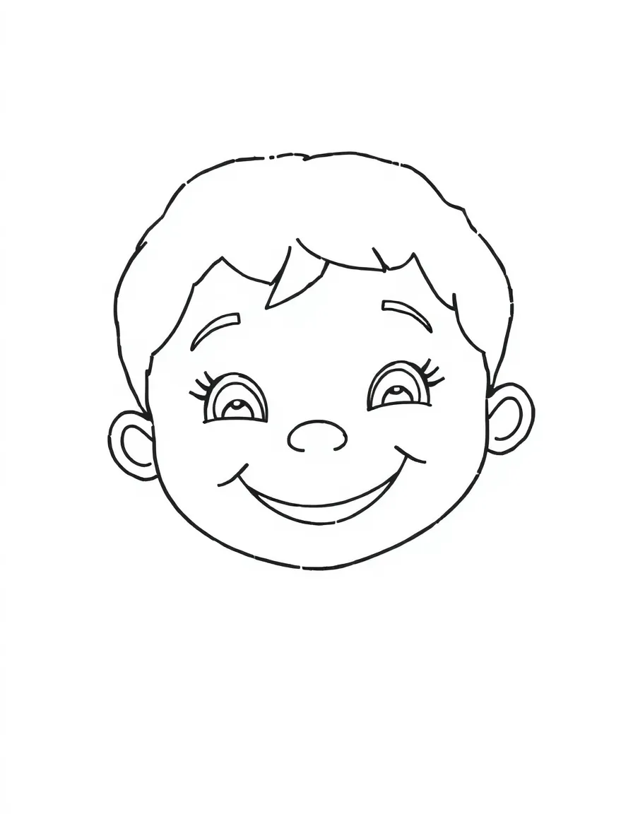 A child drawing a happy face.